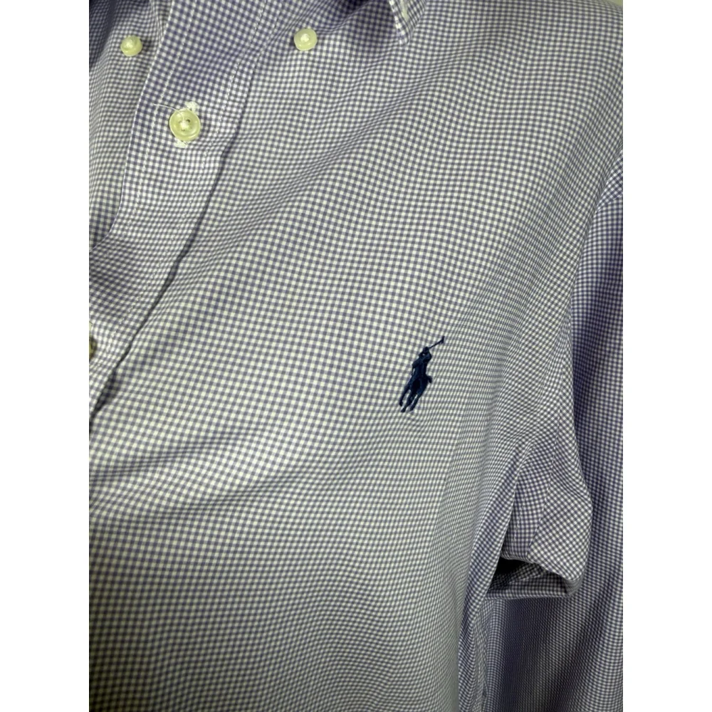 Ralph Lauren Men Dress Shirt 15.5 - 32 / 33 Long Sleeves Purple White Check Med